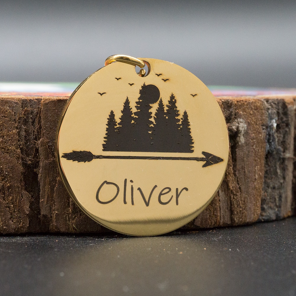 Personalized Engraved Round Dog ID Tag