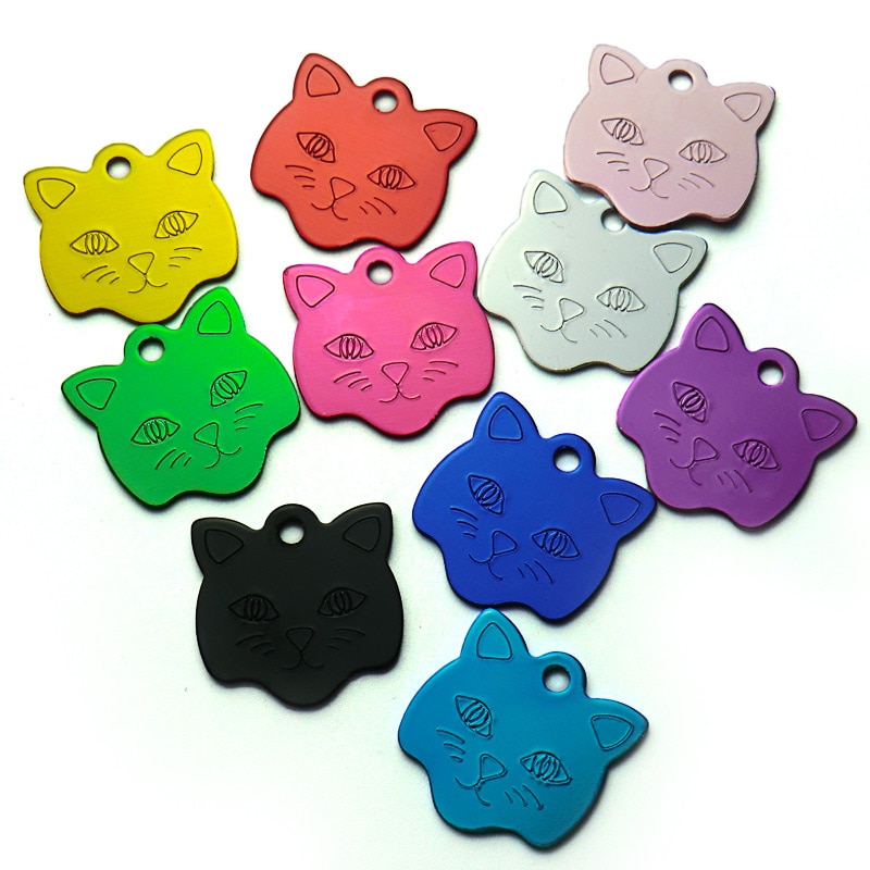 Customized Cat Style Aluminum ID Tags Set