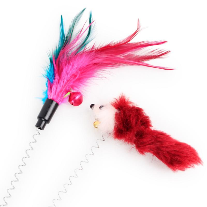 Spring Feathers Cat Toy with Suction Cup