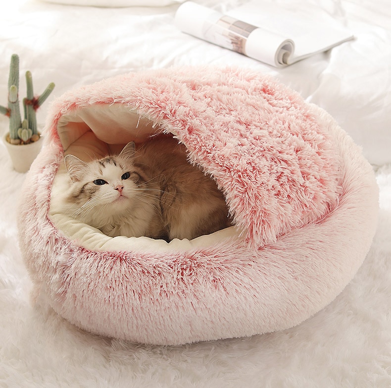 Cats Round Plush Bed